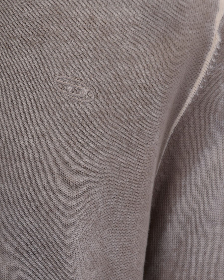 Diesel Sandy Beige Lawrence Ribbed Cotton Polo Shirt