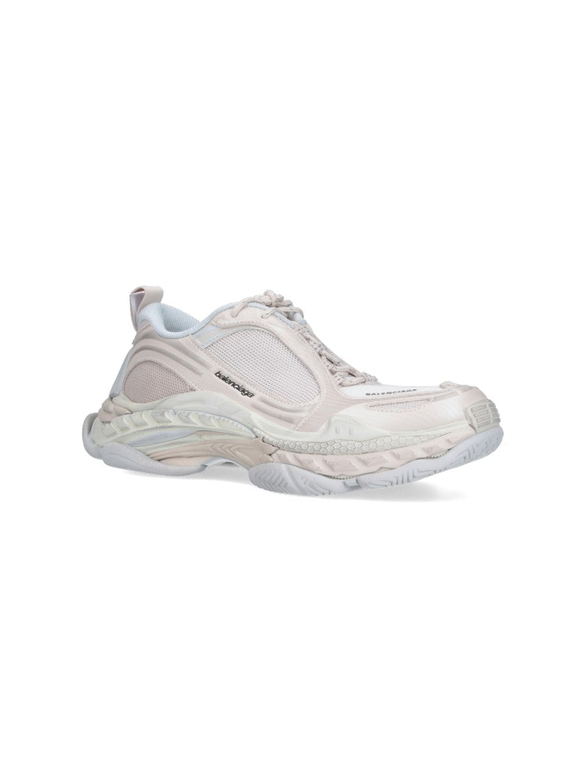 Balenciaga White Layered Chunky Sole Panel Sneakers