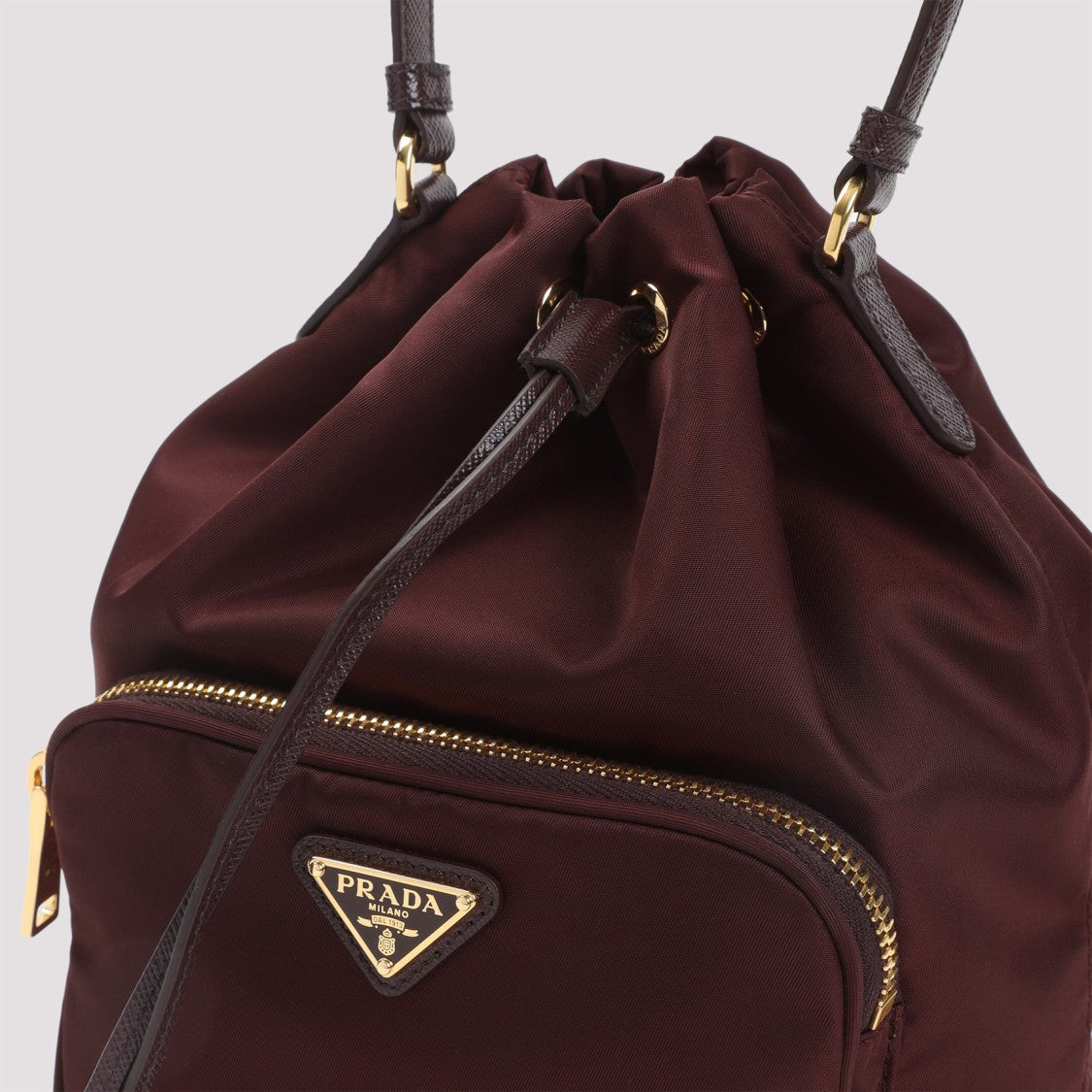 Prada Bordeaux Re-Nylon Bucket Bag