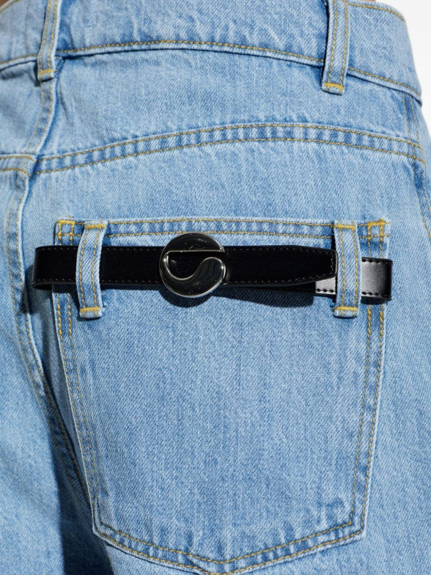Coperni Below-The-Knee Light Blue Denim Shorts
