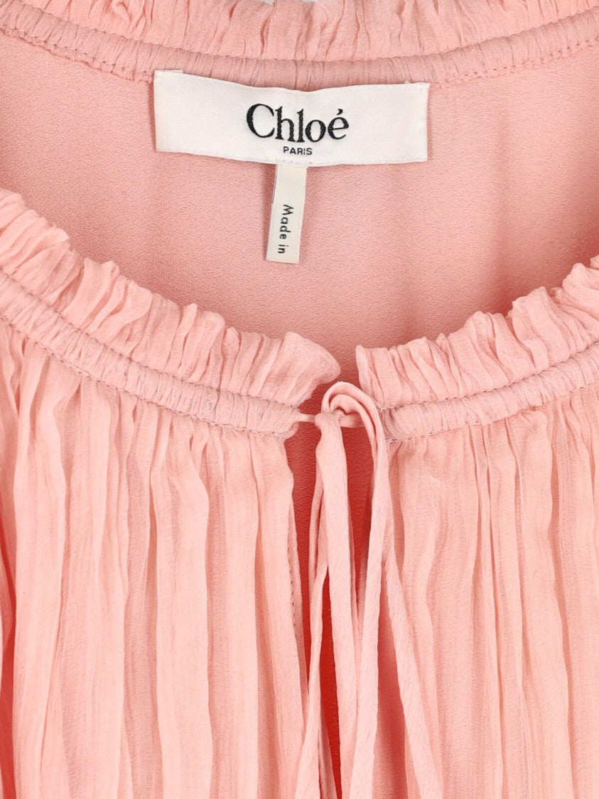 Chloé Mini Silk Dress – Pink