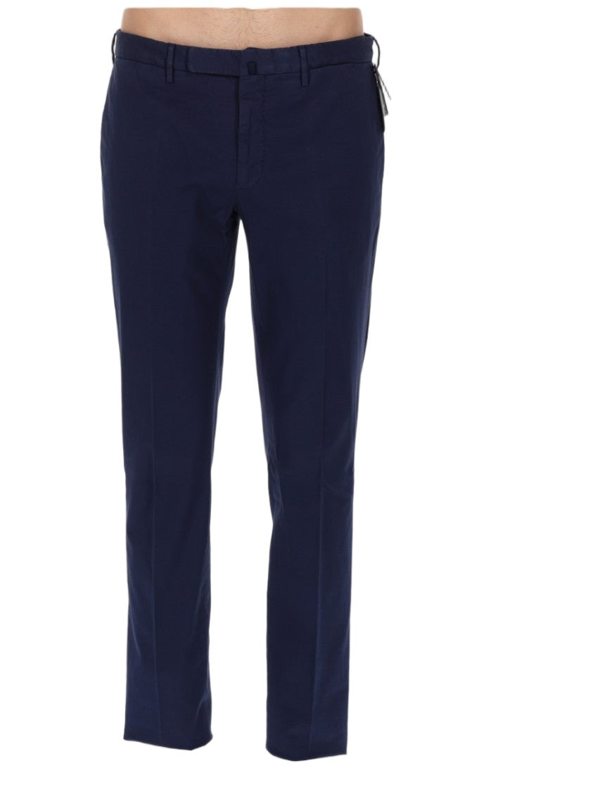 Incotex Blue Flat-Front Cotton-Blend Tailored Pants