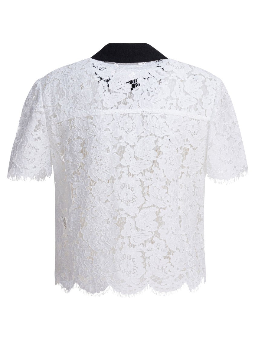 Self-Portrait Lace Collar Top With Floral Detailing
