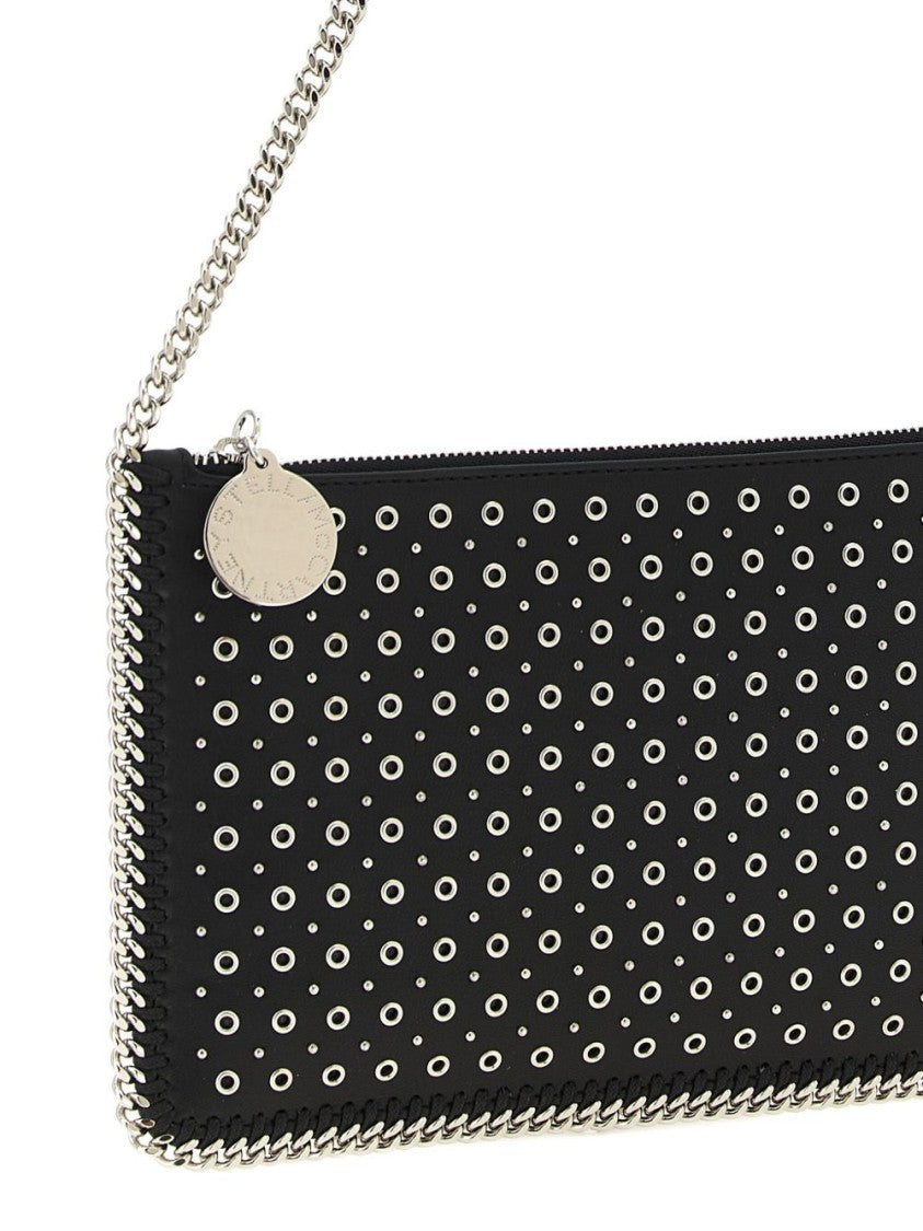 Stella Mccartney Black Clutch With Stud Embellishments