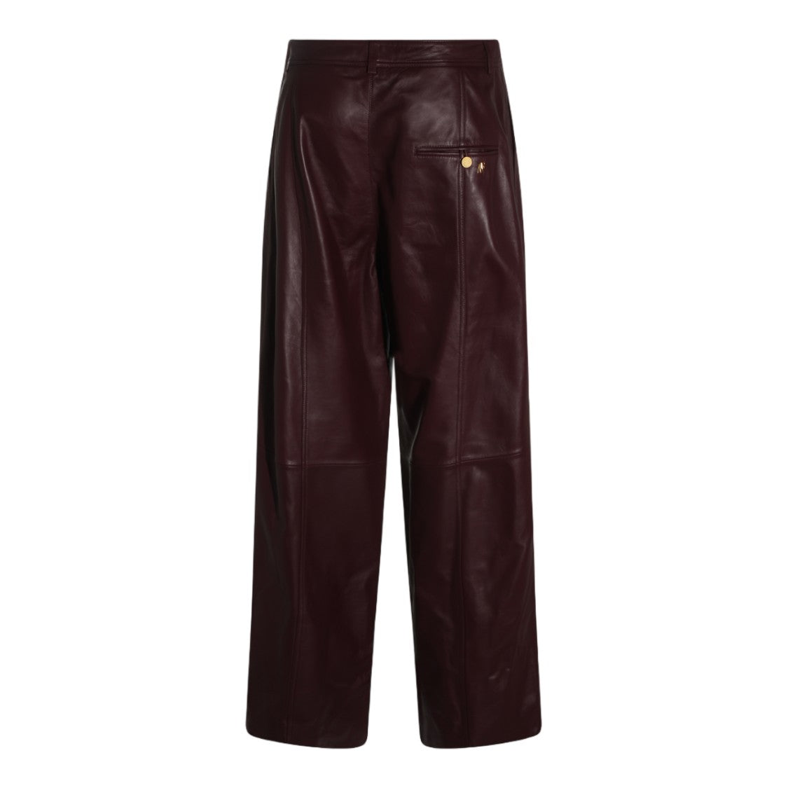 Alberta Ferretti Wide-Leg Leather Trousers With High Waist