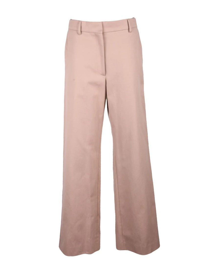 Dries Van Noten Antique Rose High-Waist Wide-Leg Pants