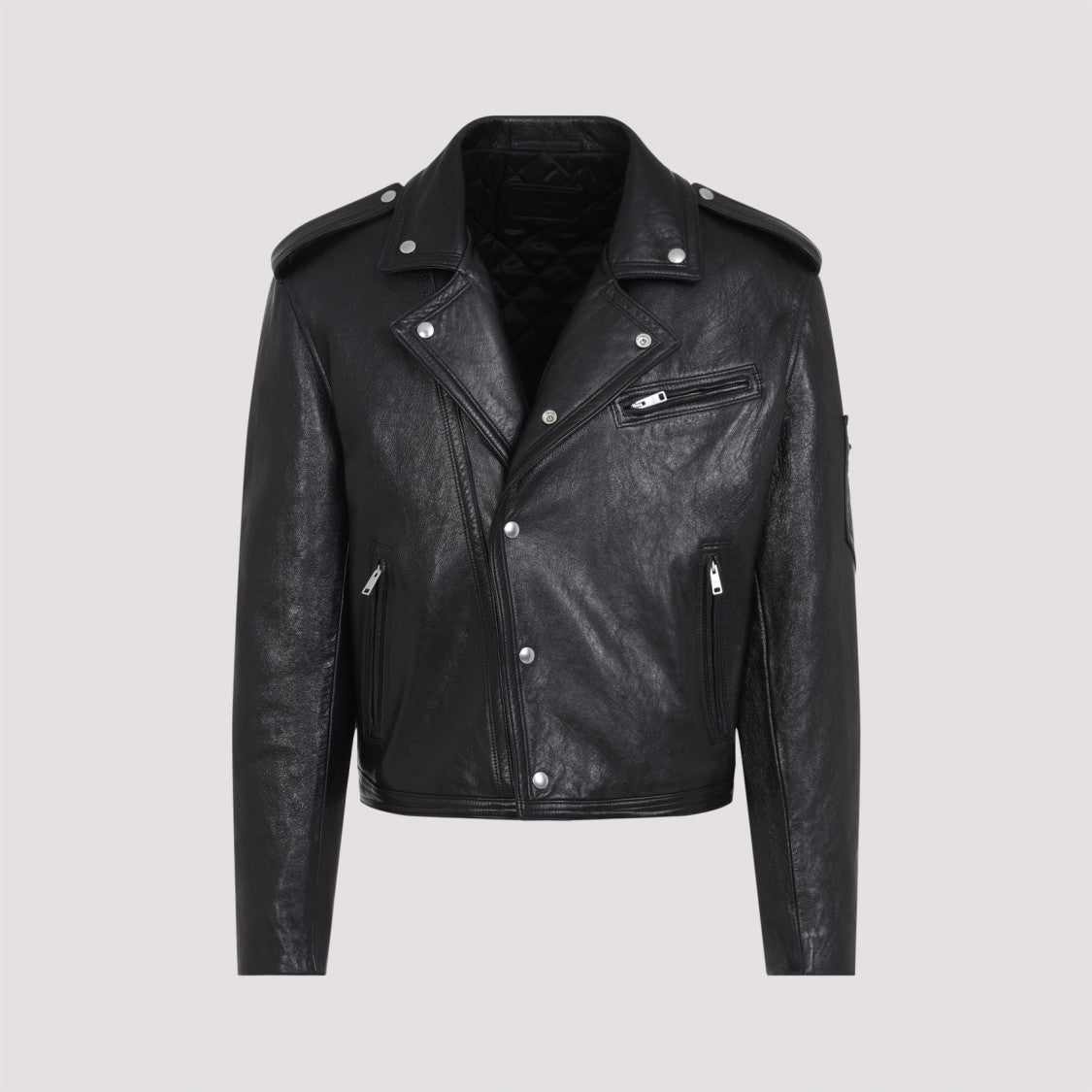 Prada Black Goat Leather Biker Jacket
