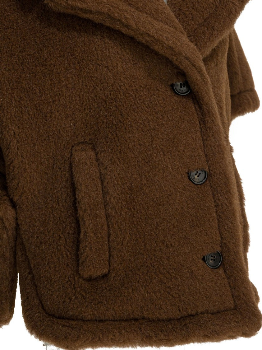 Max Mara Cropped Textured Jacket With Wide Notched Collar