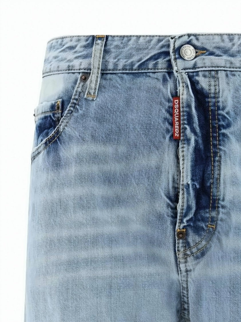 Dsquared2 Light Blue Distressed Denim Pants