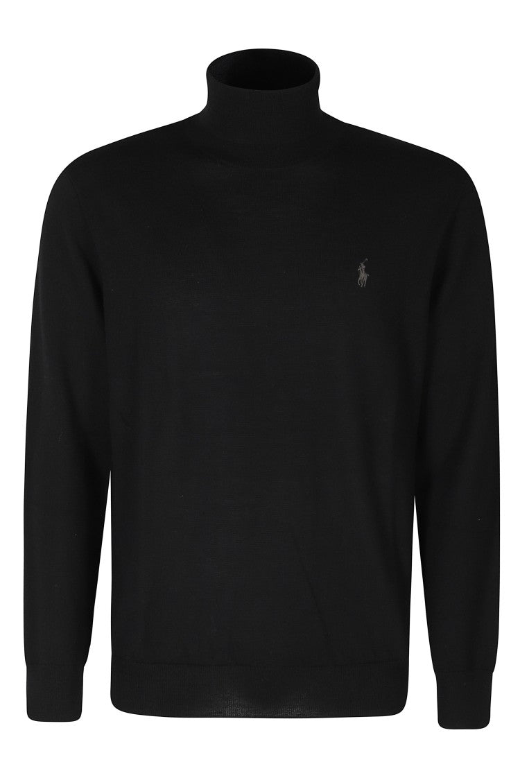 Polo Ralph Lauren Black High-Neck Merino Wool Pullover Sweater