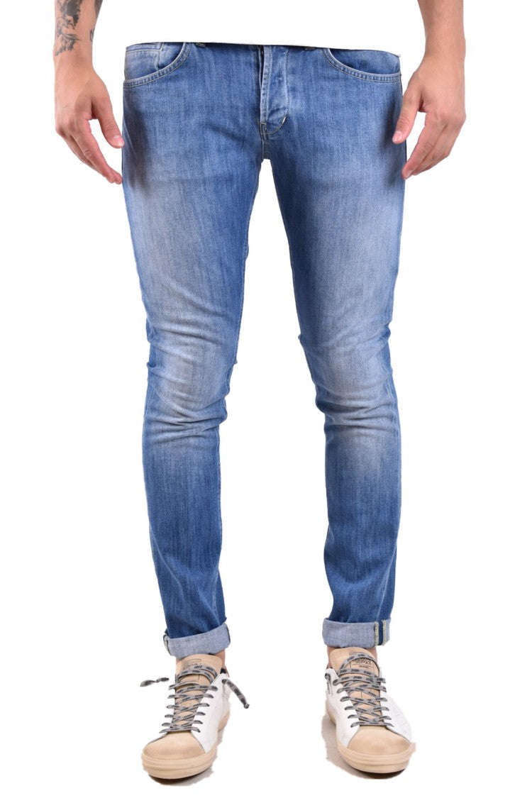 Dondup Blue Cotton Washed Jeans