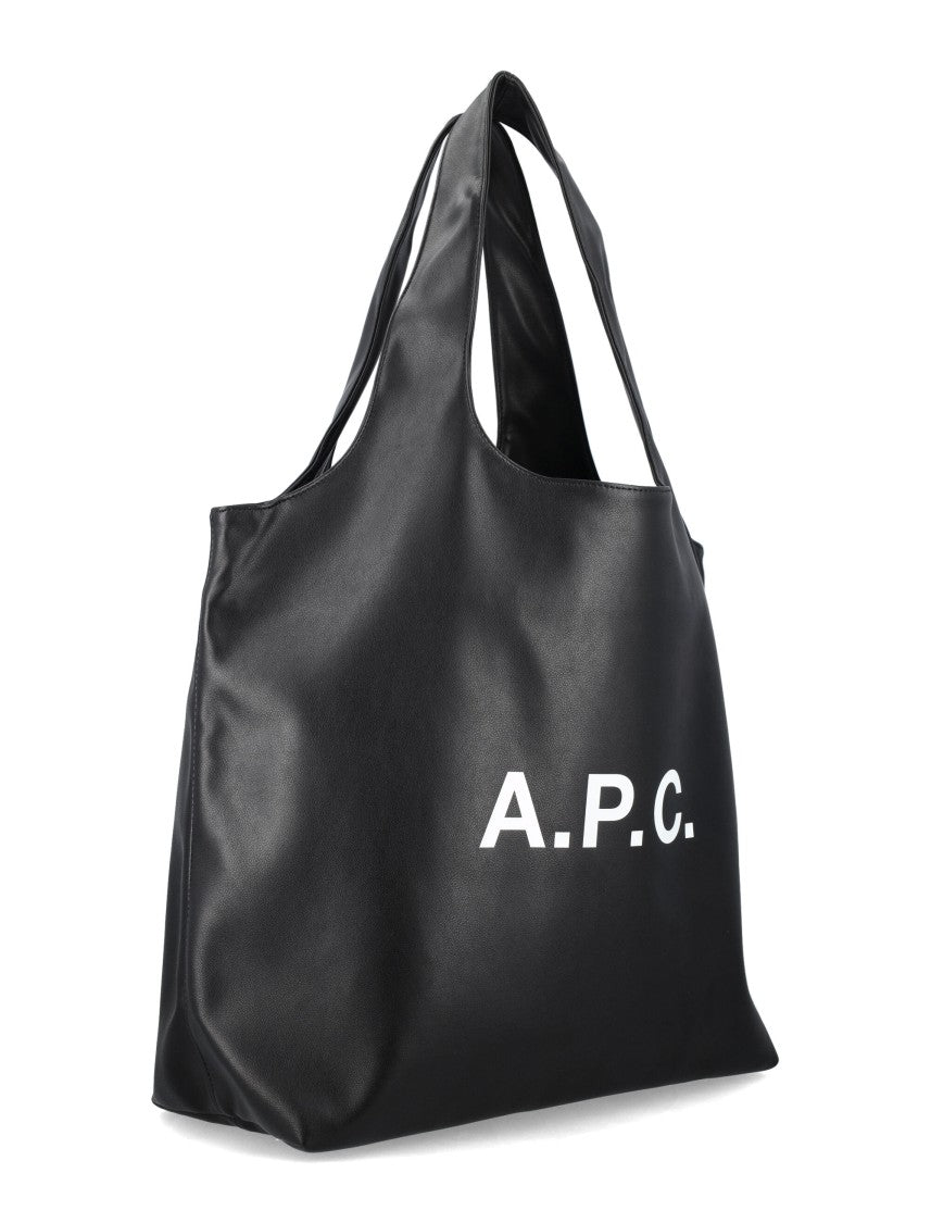 A.P.C. Ninon Black Small Faux Leather Tote