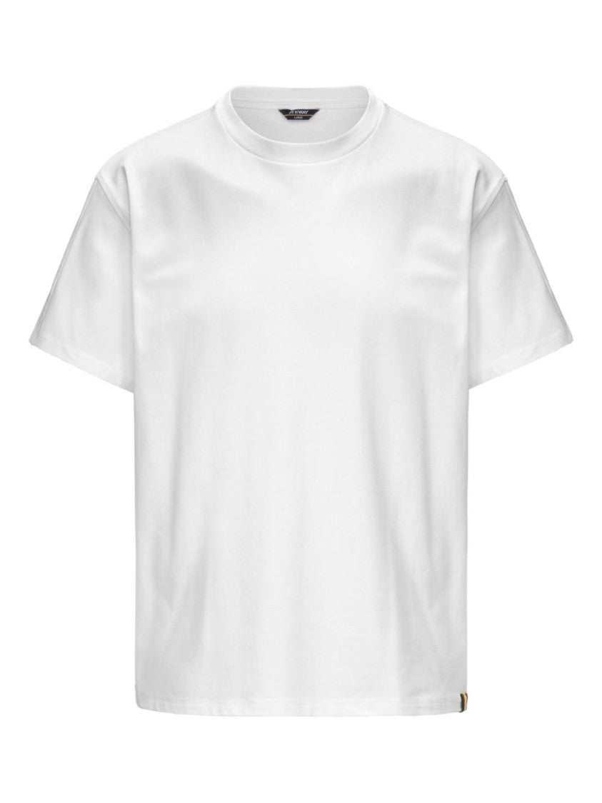 K-Way Cotton Crew Neck T-Shirt With Straight Hemline