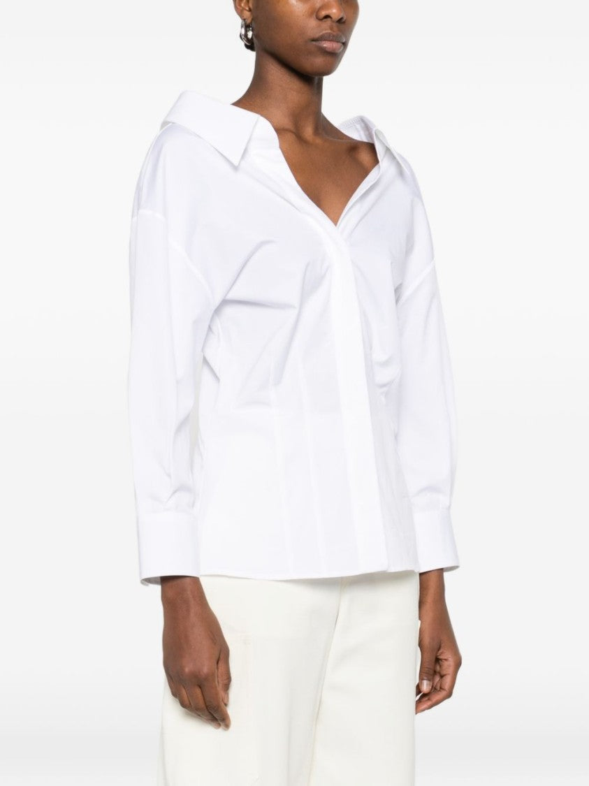 Givenchy White Silk And Nylon V-Neck Top
