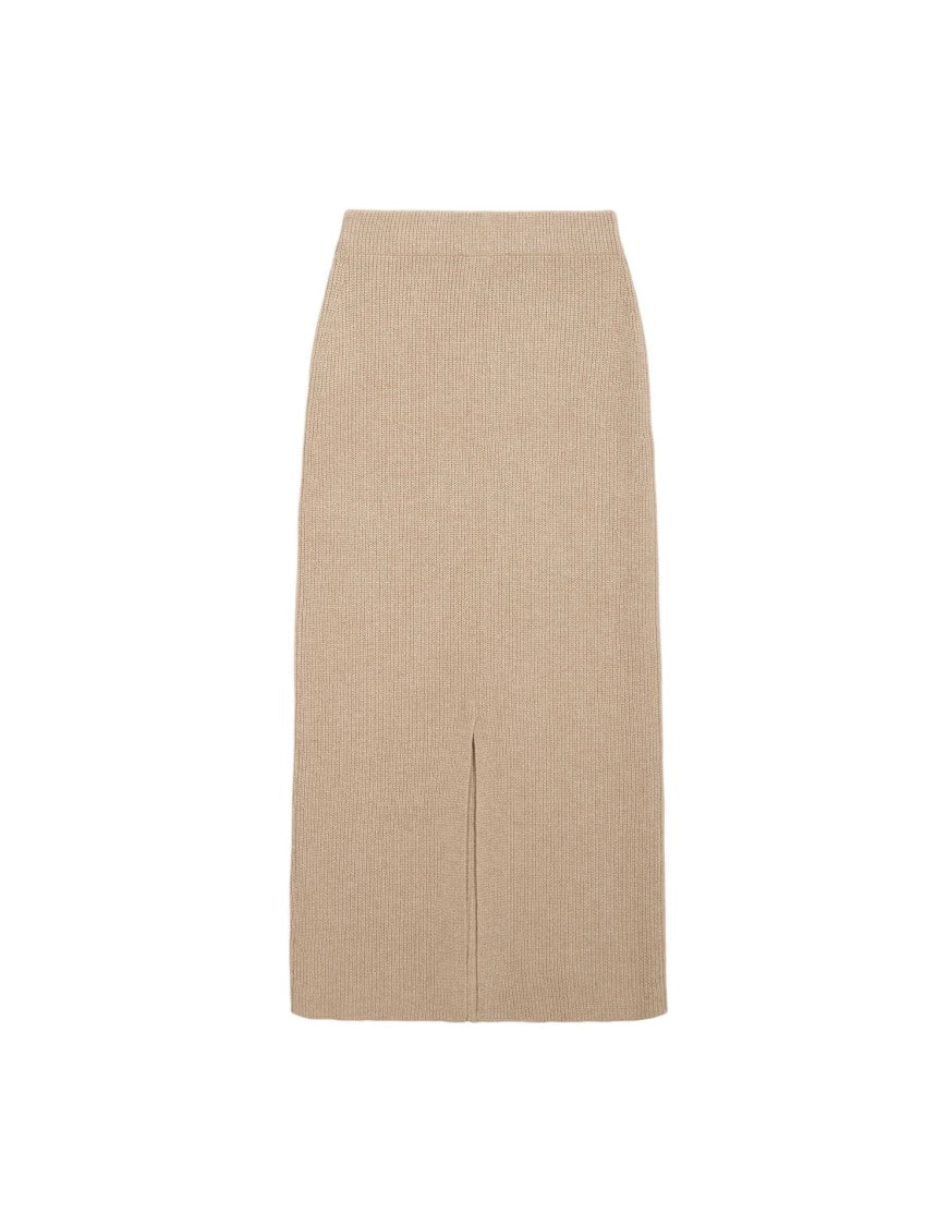 Maison Kitsuné Ankle-Length Knitted Skirt With Signature Motif