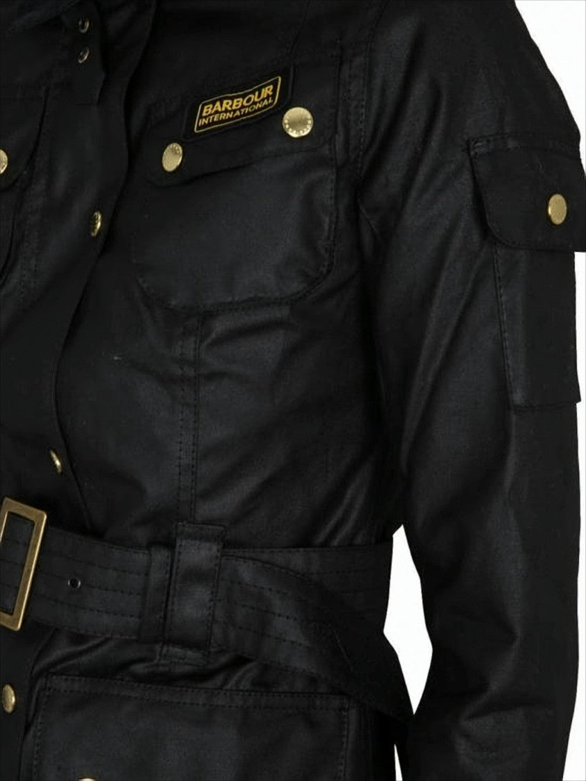 Barbour Belted Black Cotton Barbour Jacket
