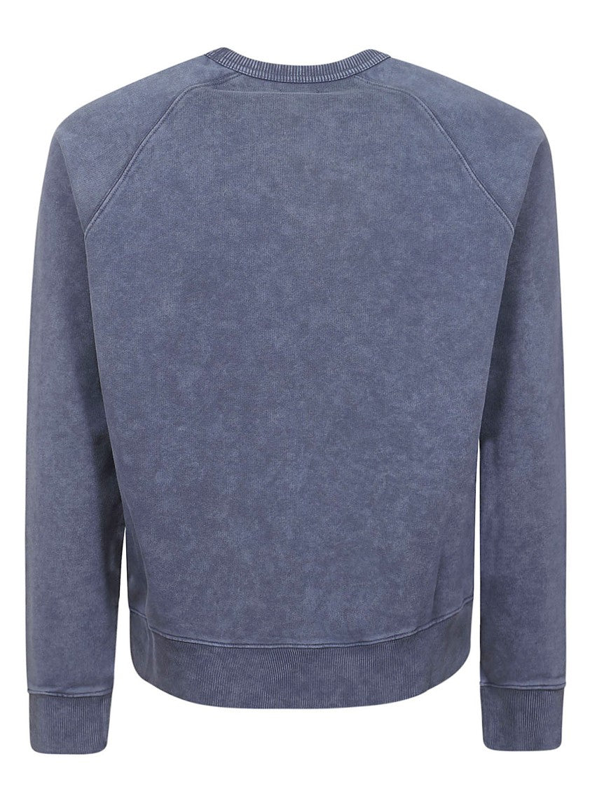 Fay Vintage Wash Crew Neck Sweatshirt With Chest Pocket