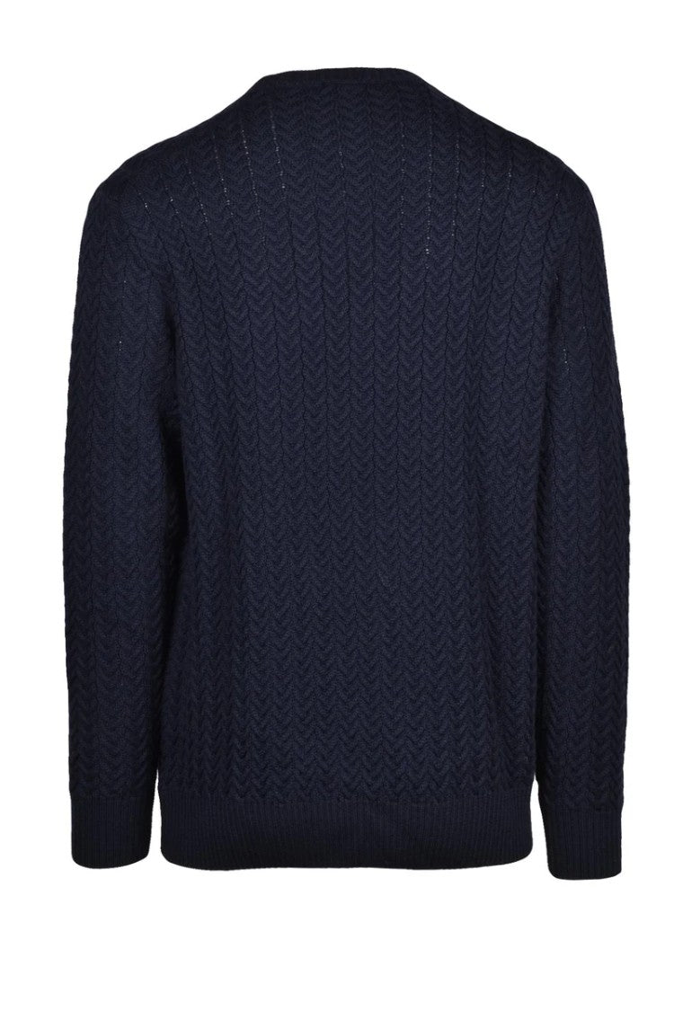Zanone Men's Crew Neck Knit - Blue