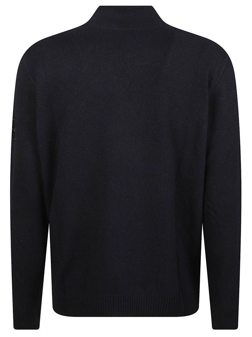 Stone Island Rws High Collar Full-Zip Virgin Wool Sweater