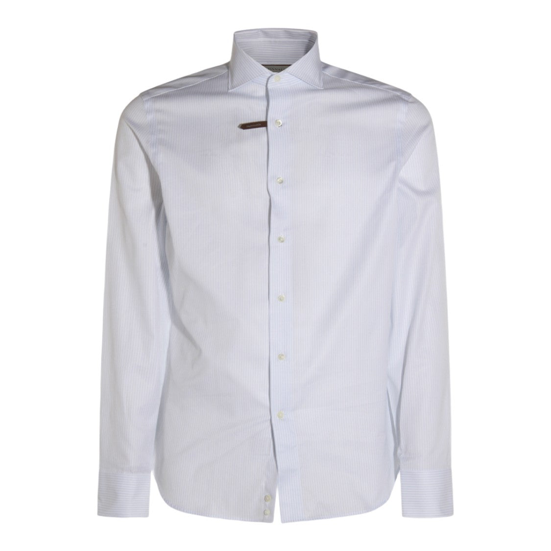 Canali Classic White Striped Formal Shirt