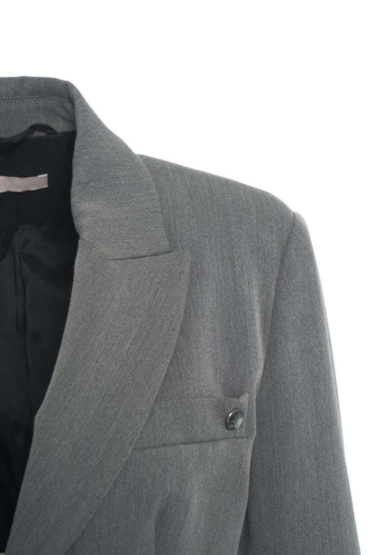 Liu Jo Tailored Grey Blazer With Notch Lapels