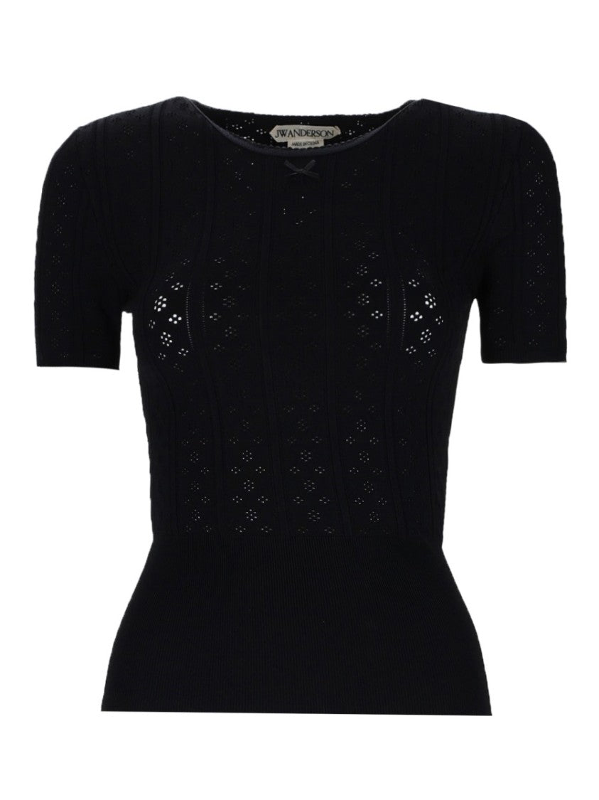 J. W. Anderson Pointelle Patterned Fitted T-Shirt