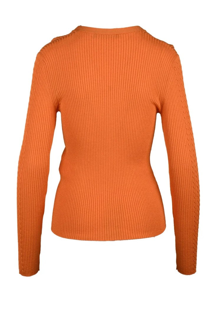 Max Mara Ribbed Cardigan - Orange