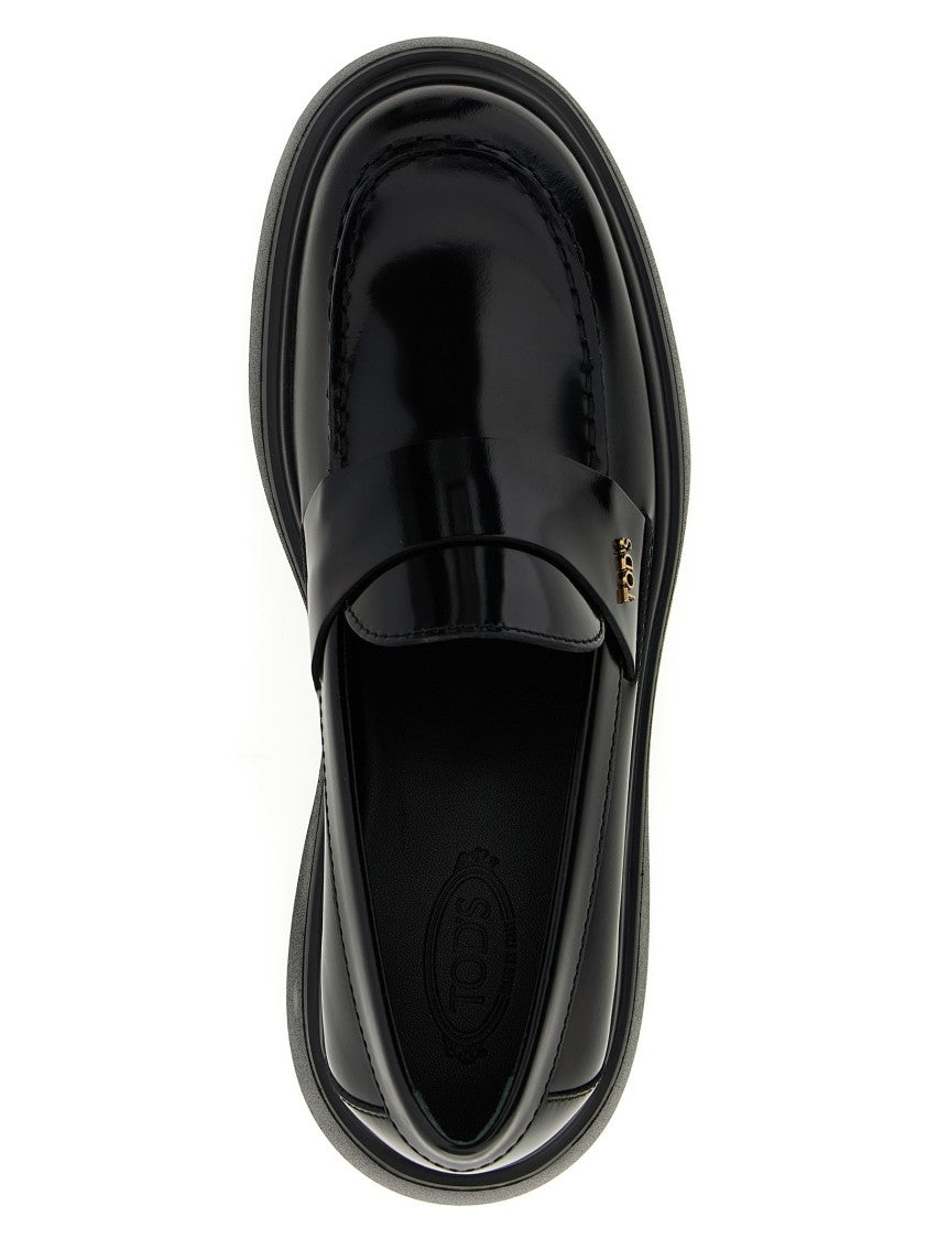 Tod's Brushed Calf Leather Loafers With Chunky Rubber Sole