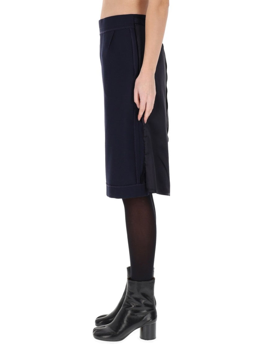 Maison Margiela Black Polyester-Blend Zipper Midi Skirt