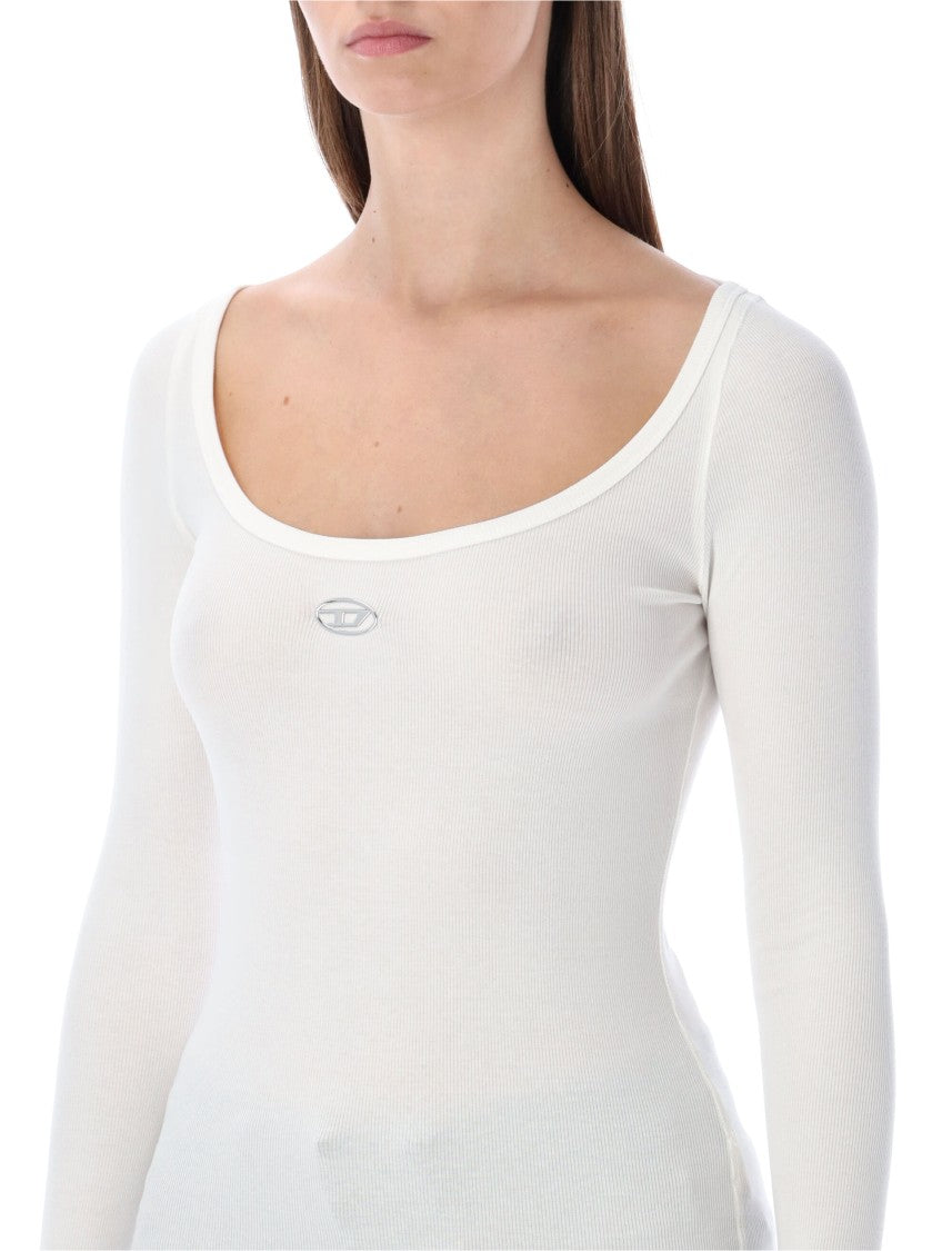 Diesel T-Bal-Od Long-Sleeve Ribbed Cotton Top