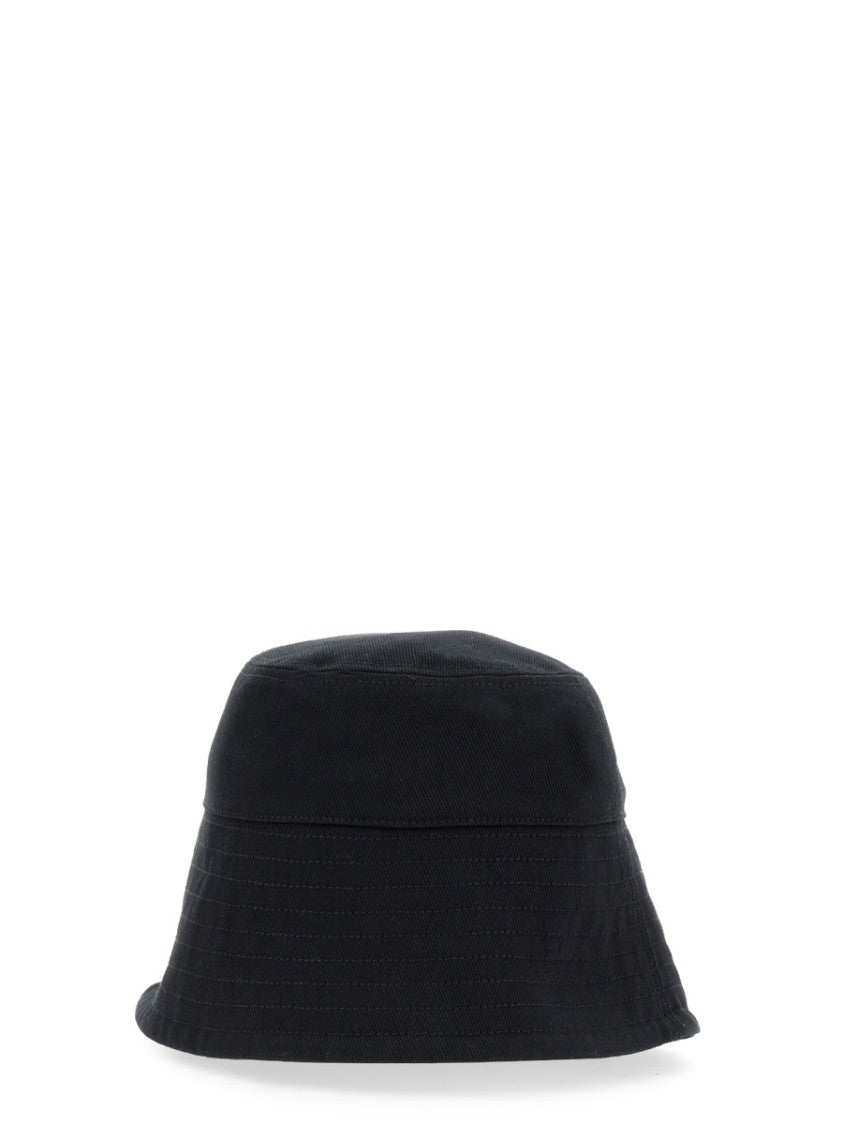 Patou Classic Black Bucket Hat With Structured Crown