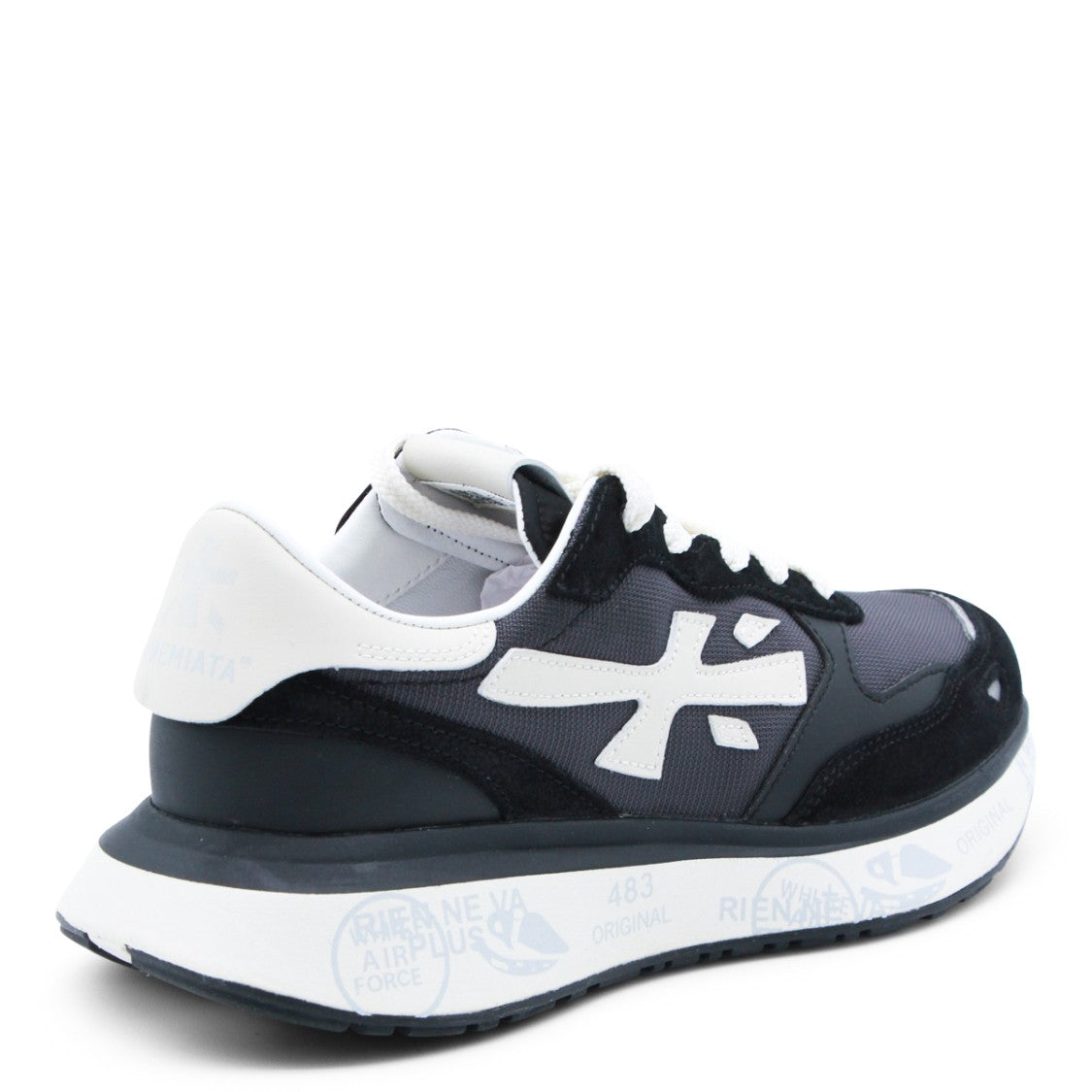 Premiata Black Leather Sole Sneakers