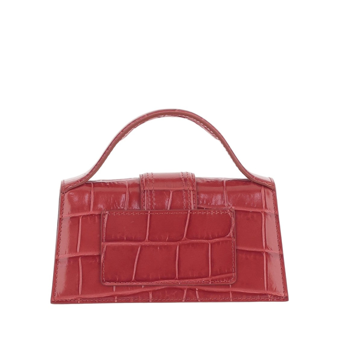 Jacquemus Le Bambino Red Crocodile-Embossed Leather Shoulder Bag