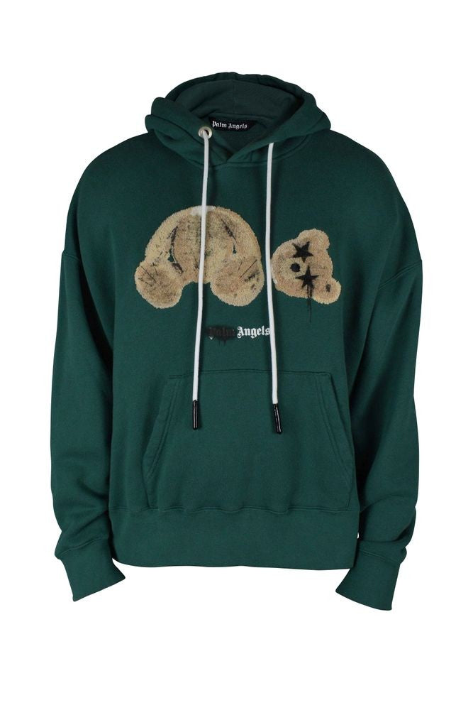 Palm Angels Fir Green Hooded Sweatshirt