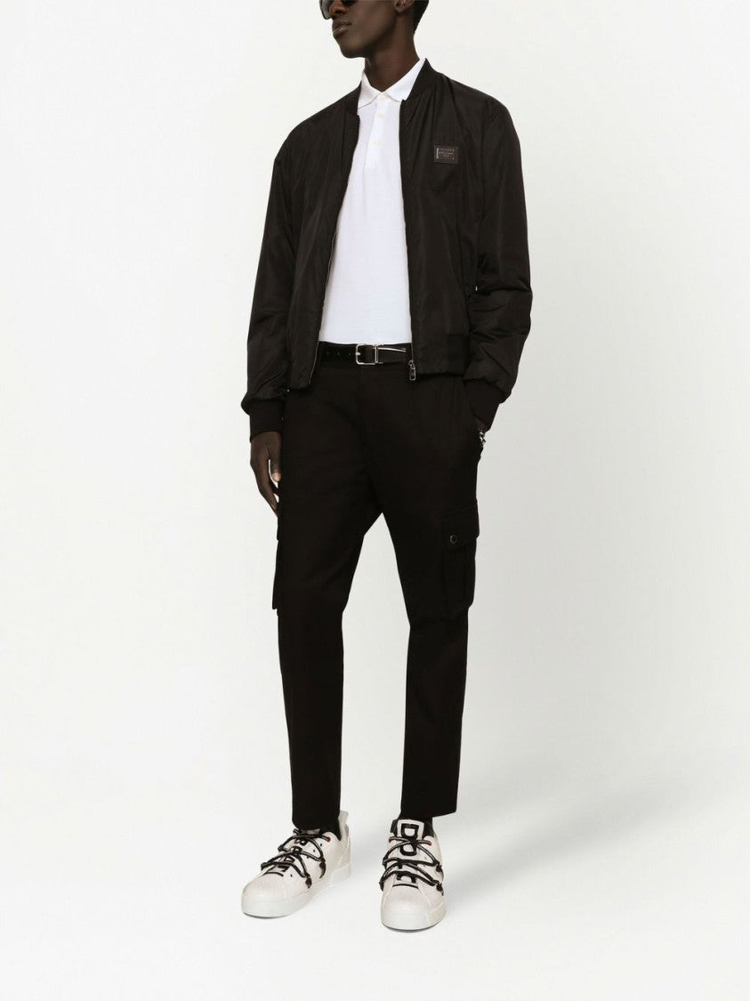 Dolce & Gabbana White Classic Patch Polo Shirt