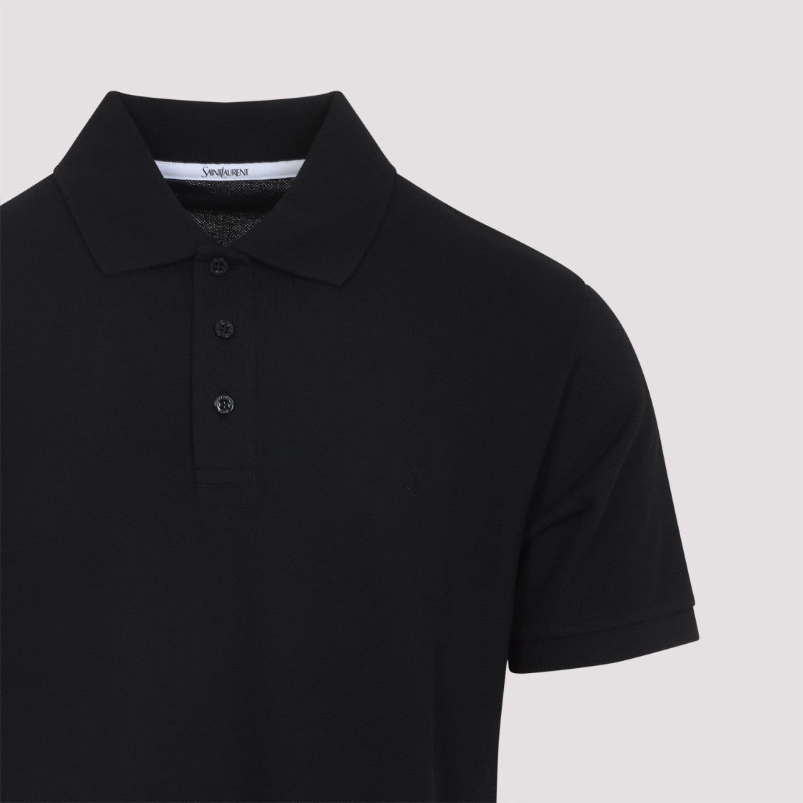 Saint Laurent Black Cotton Polo