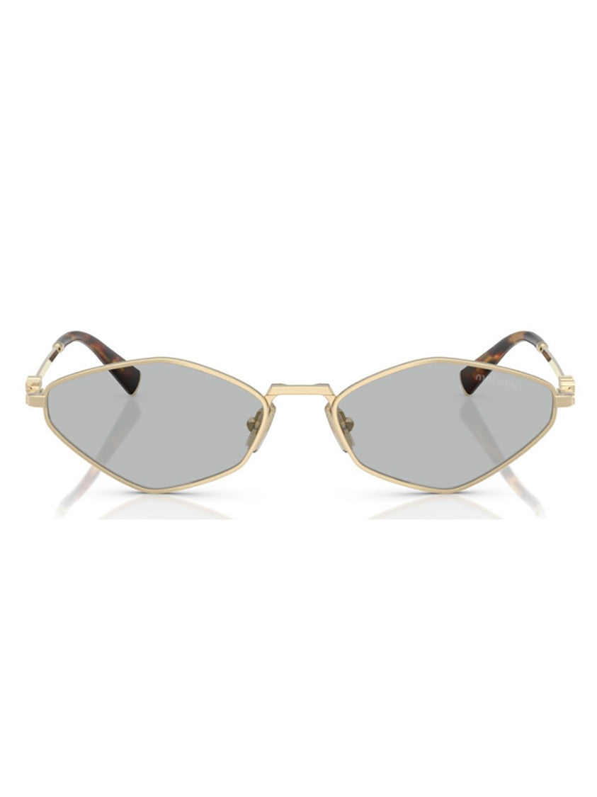 Miu Miu Gold 56Zs Sole Geometric Metal Sunglasses