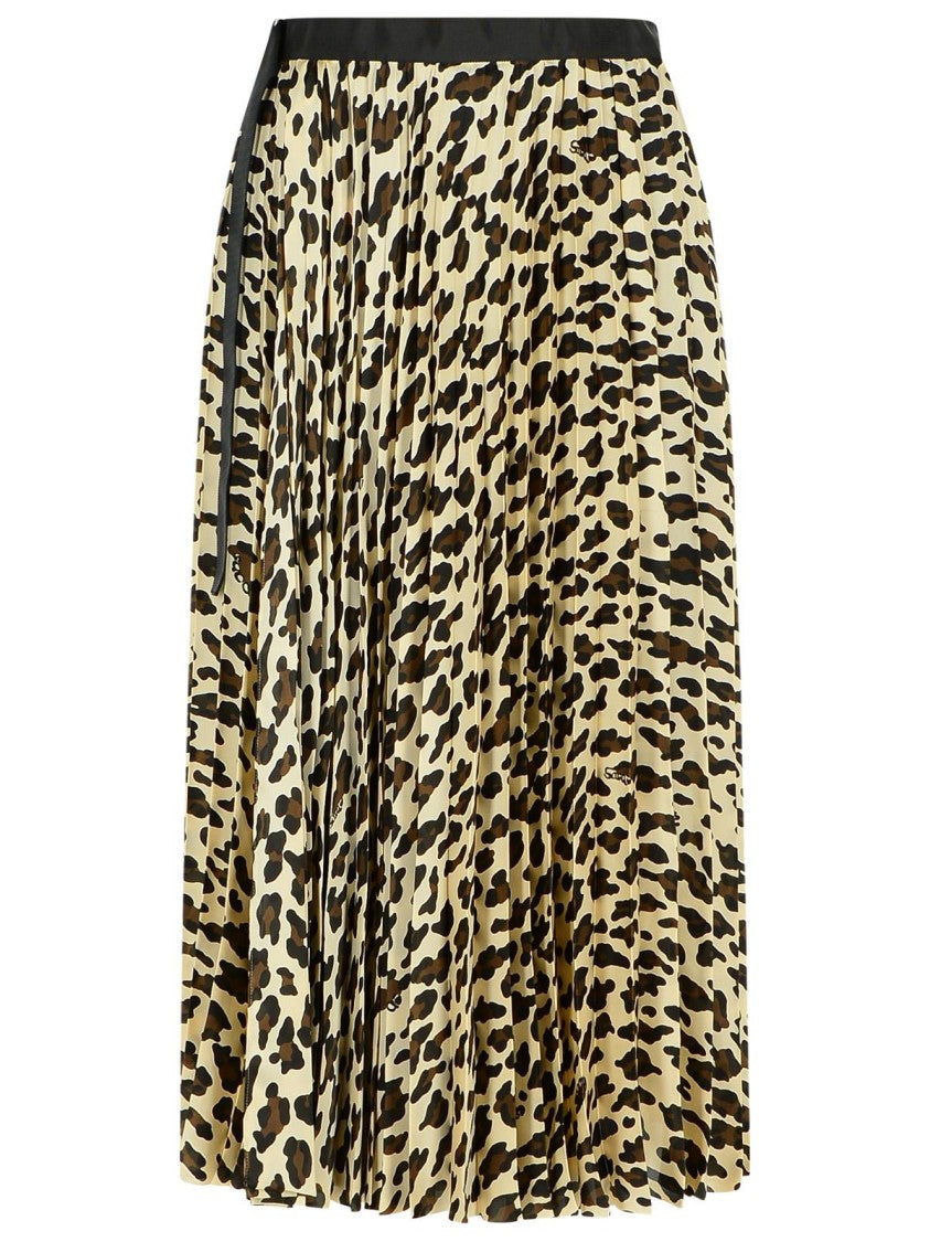 Sacai Beige Polyester Skirt