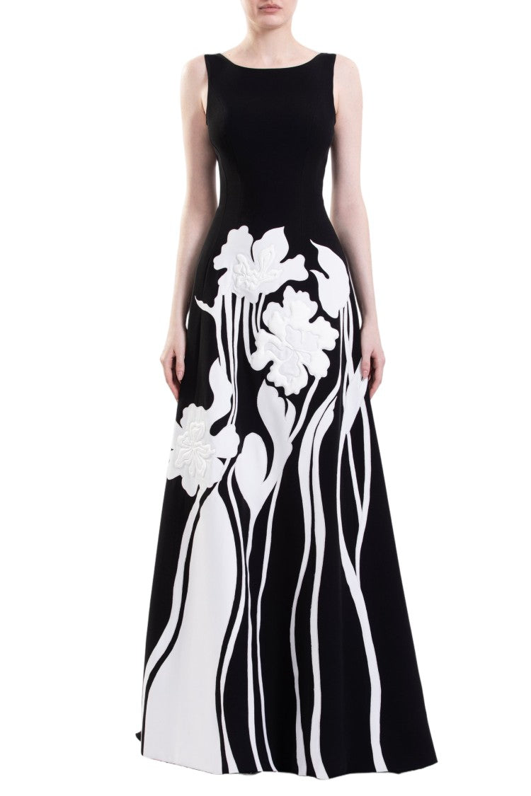 Saiid Kobeisy Embroidered Padded Crepe Dress