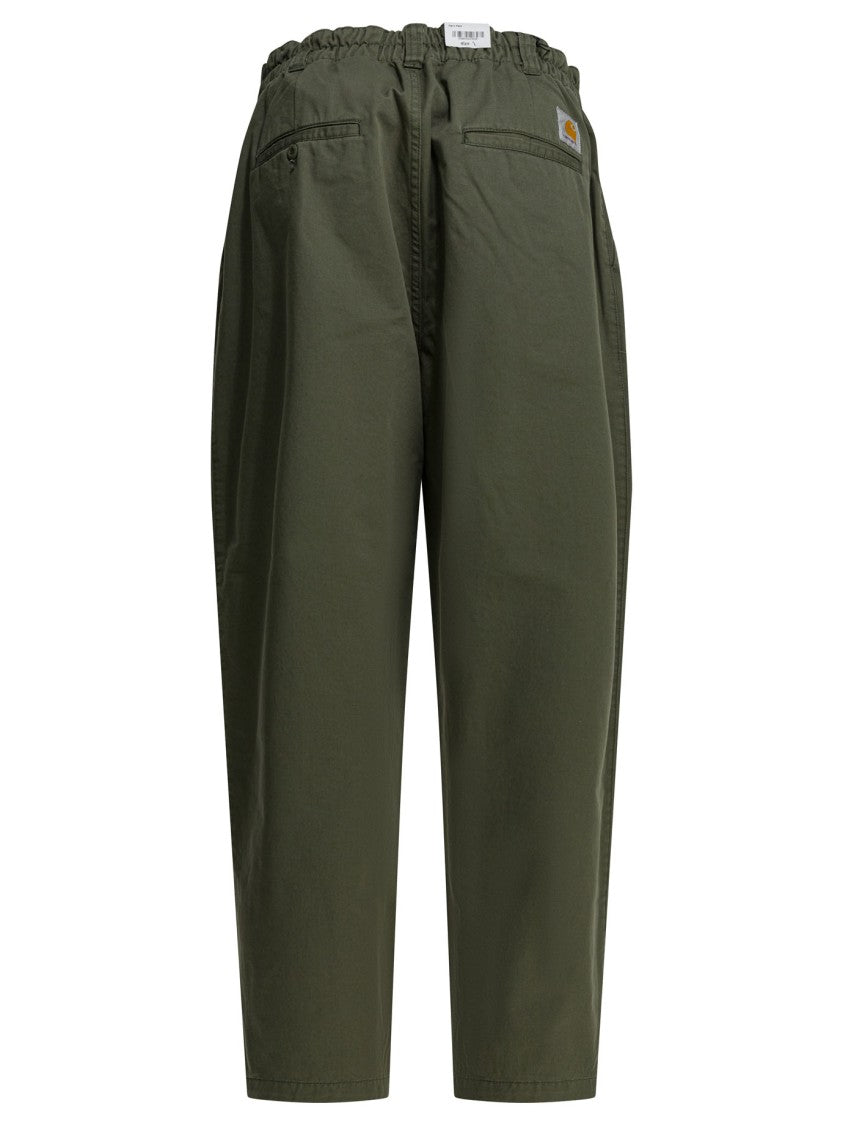 Carhartt Wip Pleated Front Trousers With Relaxed Fit And Elasticated Waistband