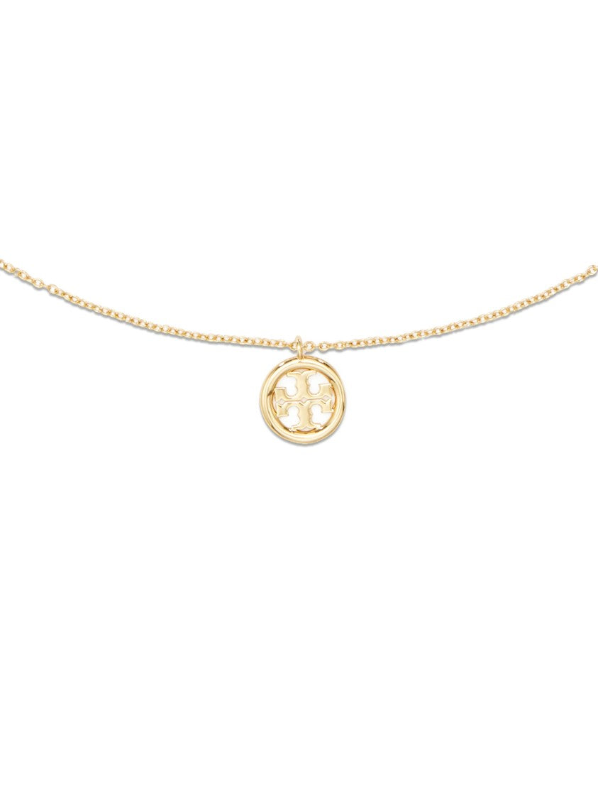 Tory Burch Gold Icon Circle Cut-Out Pendant Necklace