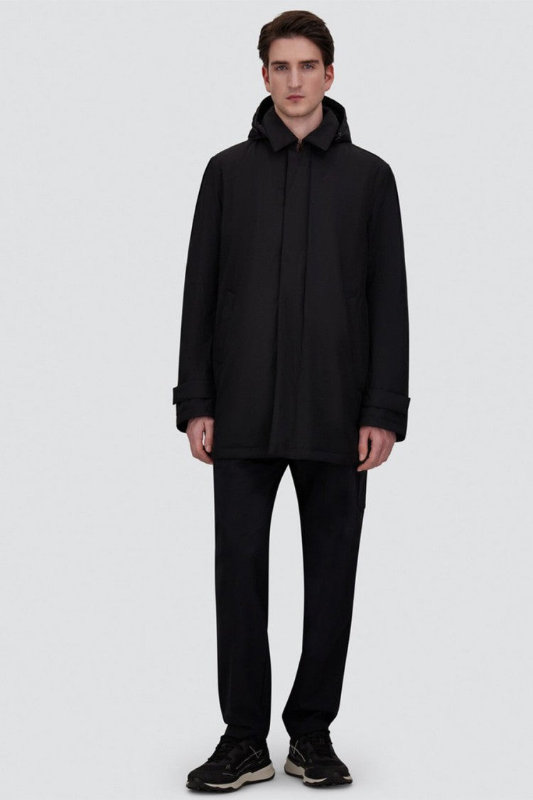 Herno Black Polyester Hooded Parka Jacket