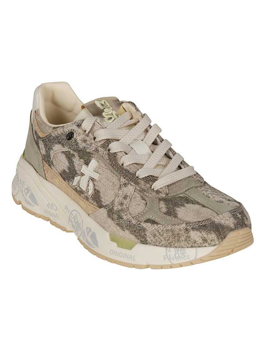Premiata Mased Textured Lace Up Sneakers