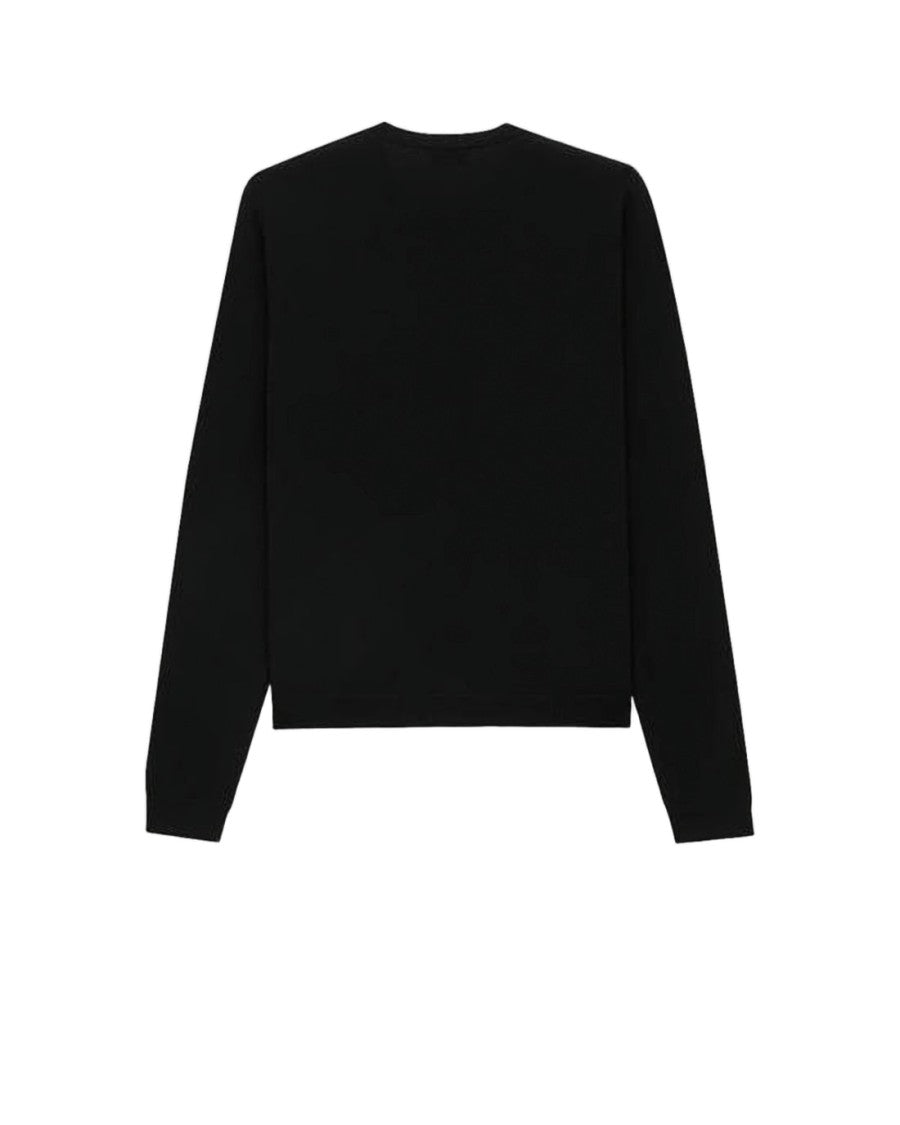 Saint Laurent Timeless Black Wool Cardigan With Button-Down Front
