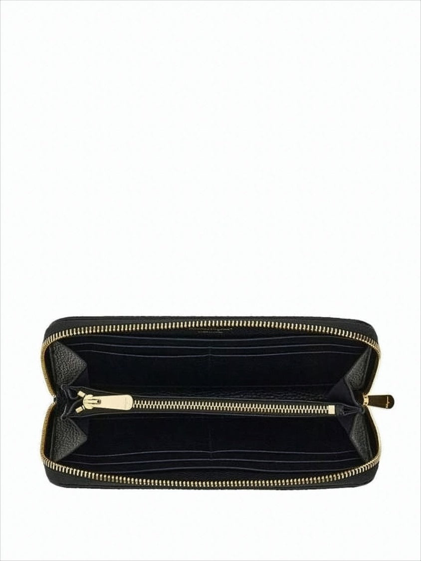 Salvatore Ferragamo Rectangular Textured Calf Leather Long Wallet