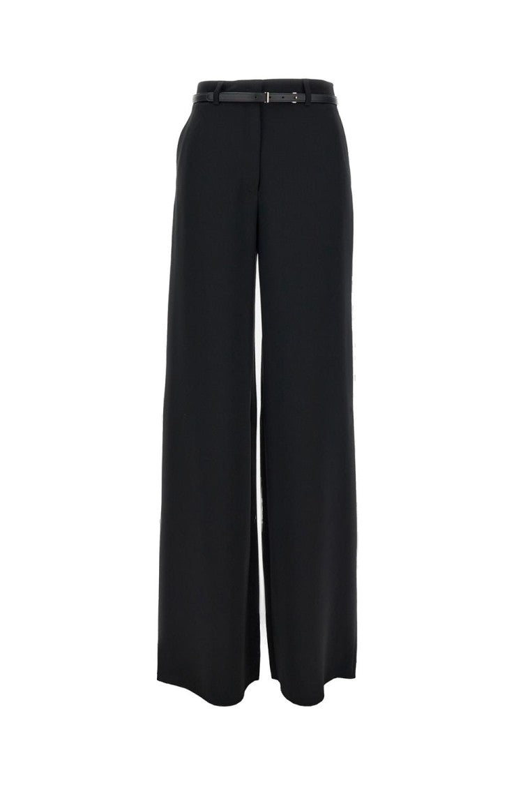 Max Mara Wide Leg Trousers With Leather Belt