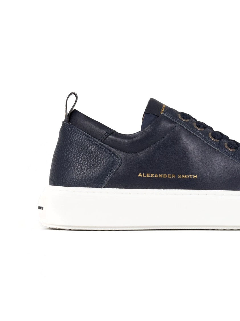 Alexander Smith Casual Blue Cow Leather Sneakers