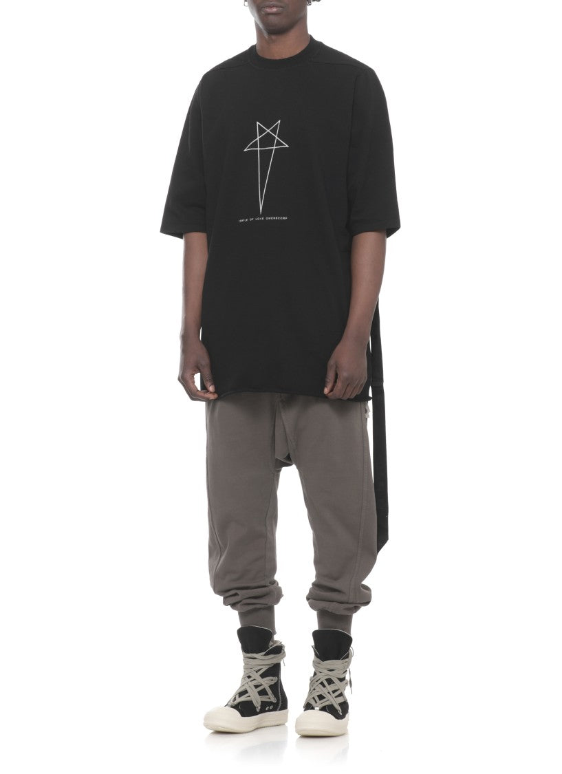 Drkshdw By Rick Owens Black Jumbo Logo Cotton T-Shirt