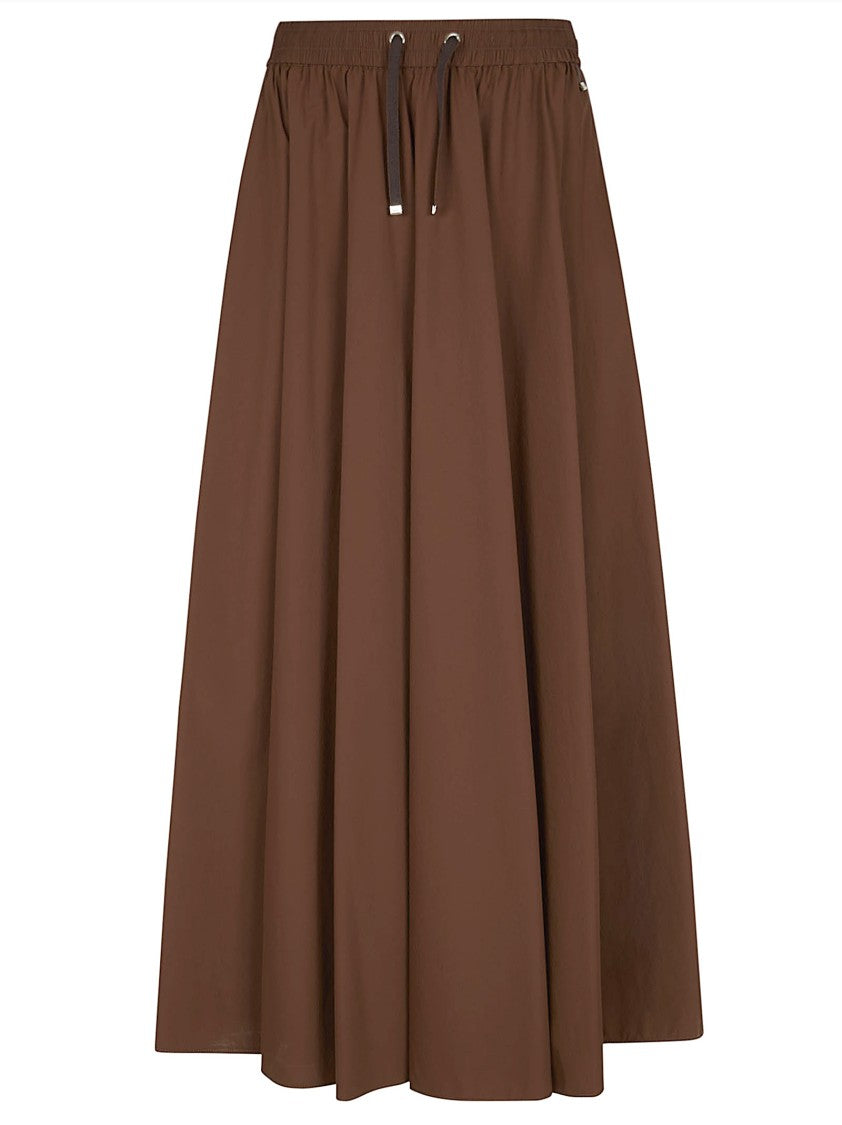 Herno Loose-Fit Brown Stretch Nylon Skirt