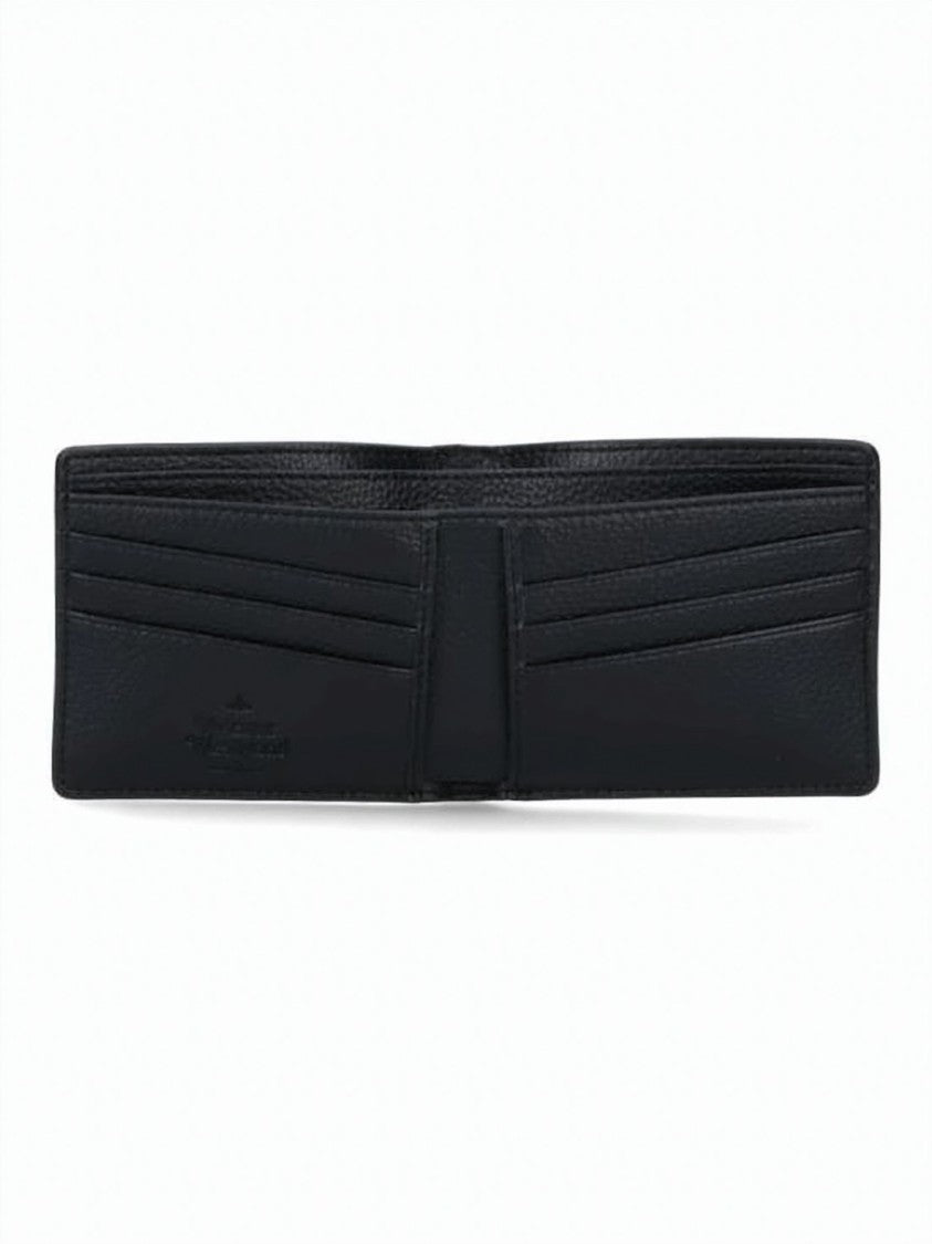 Vivienne Westwood Compact Bifold Wallet With Textured Polyurethane Finish